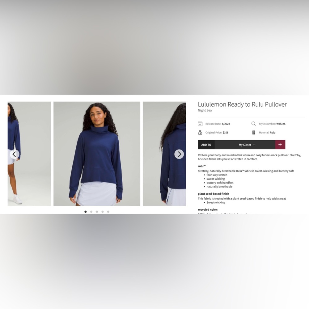 Lululemon Ready to Rulu Pullover
